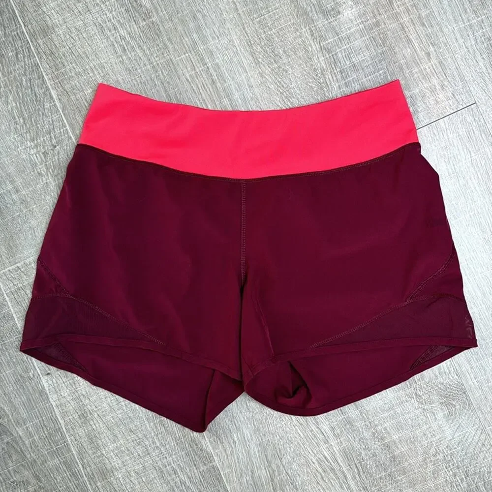2 pairs of OLD NAVY ACTIVE GO DRY Women’s Pink Burgundy Athletic Running Shorts